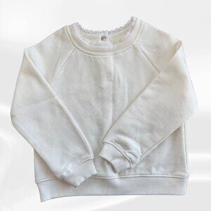 Copper Key Girls White Sweater 6X – Soft Knit Pullover with Lace Collar